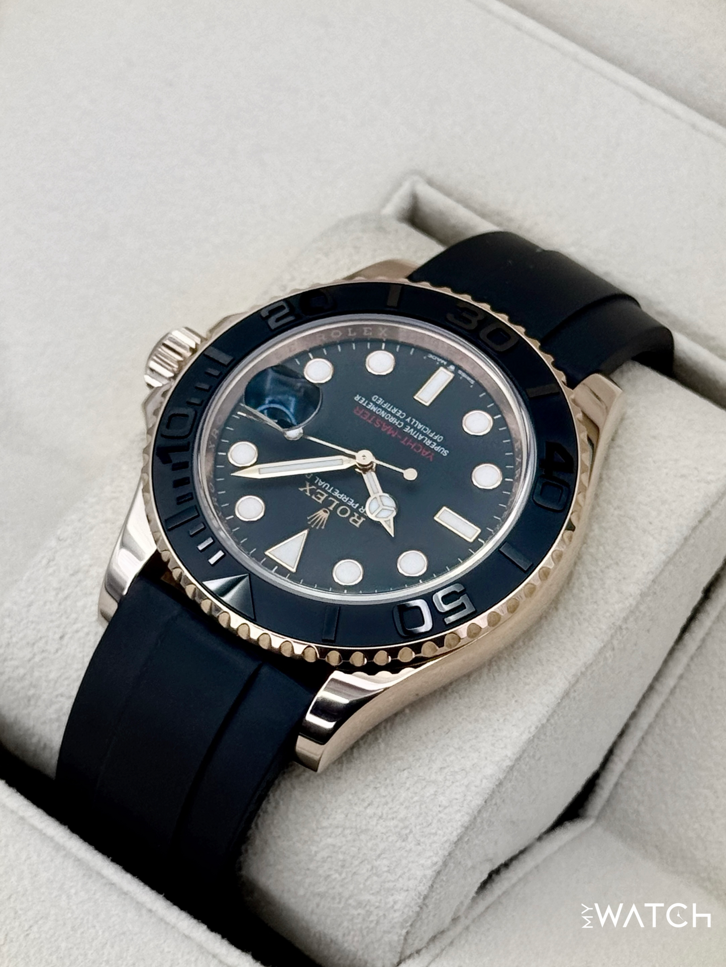 2023 Rolex Yacht-Master 40mm 126655 Rose Gold Oysterflex Black Dial - MyWatchLLC