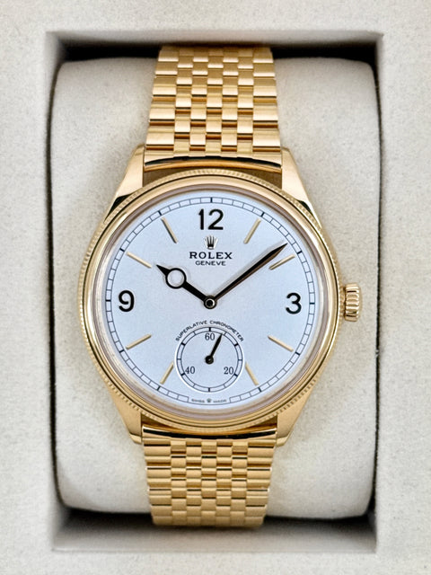 NEW 2026 Rolex 1908 39mm 52508 Yellow Gold Settimo Bracelet White Dial