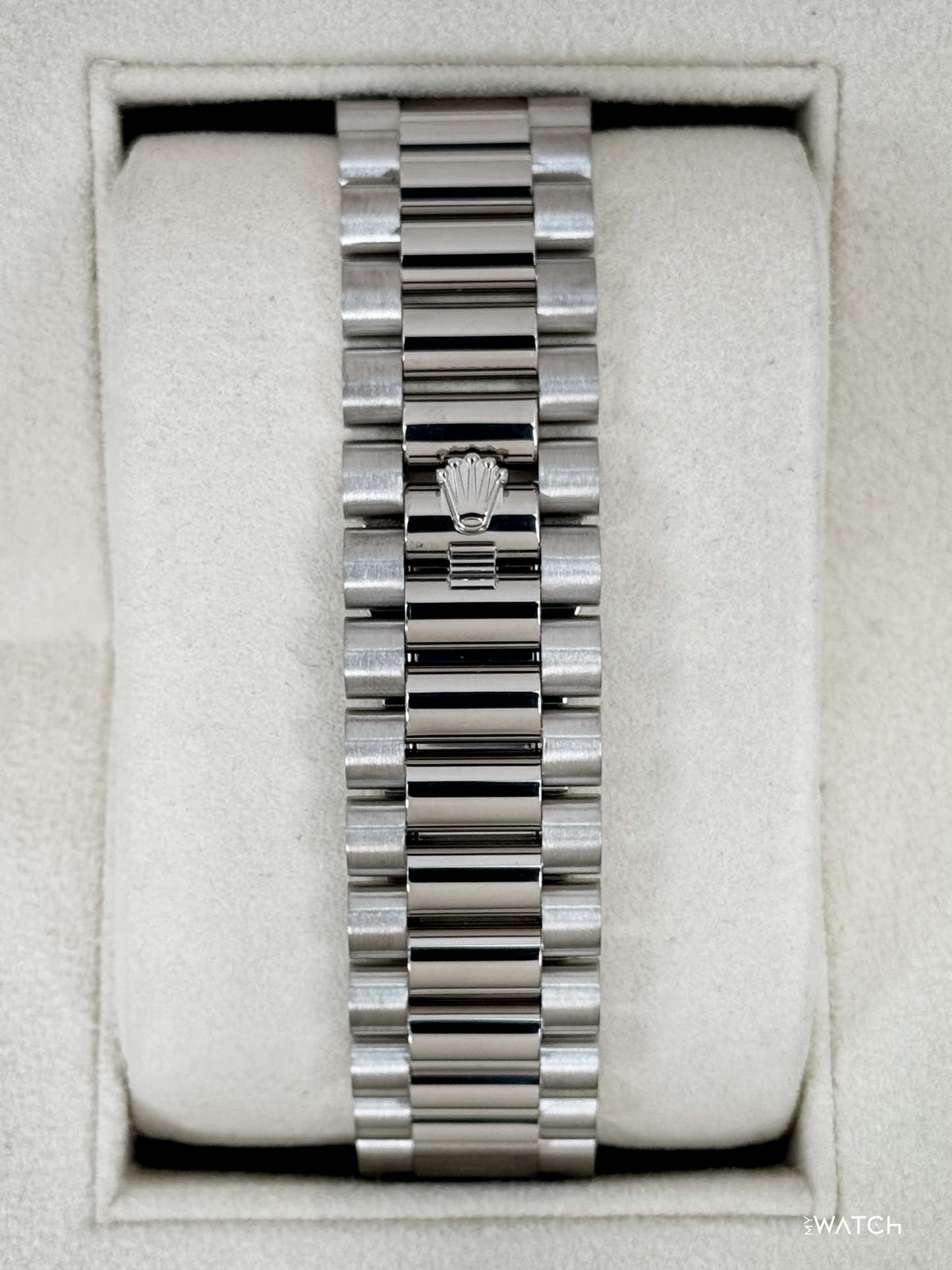 2025 Rolex Day-Date 40mm 228239 Presidential 18kt White Gold Black Dial - MyWatchLLC