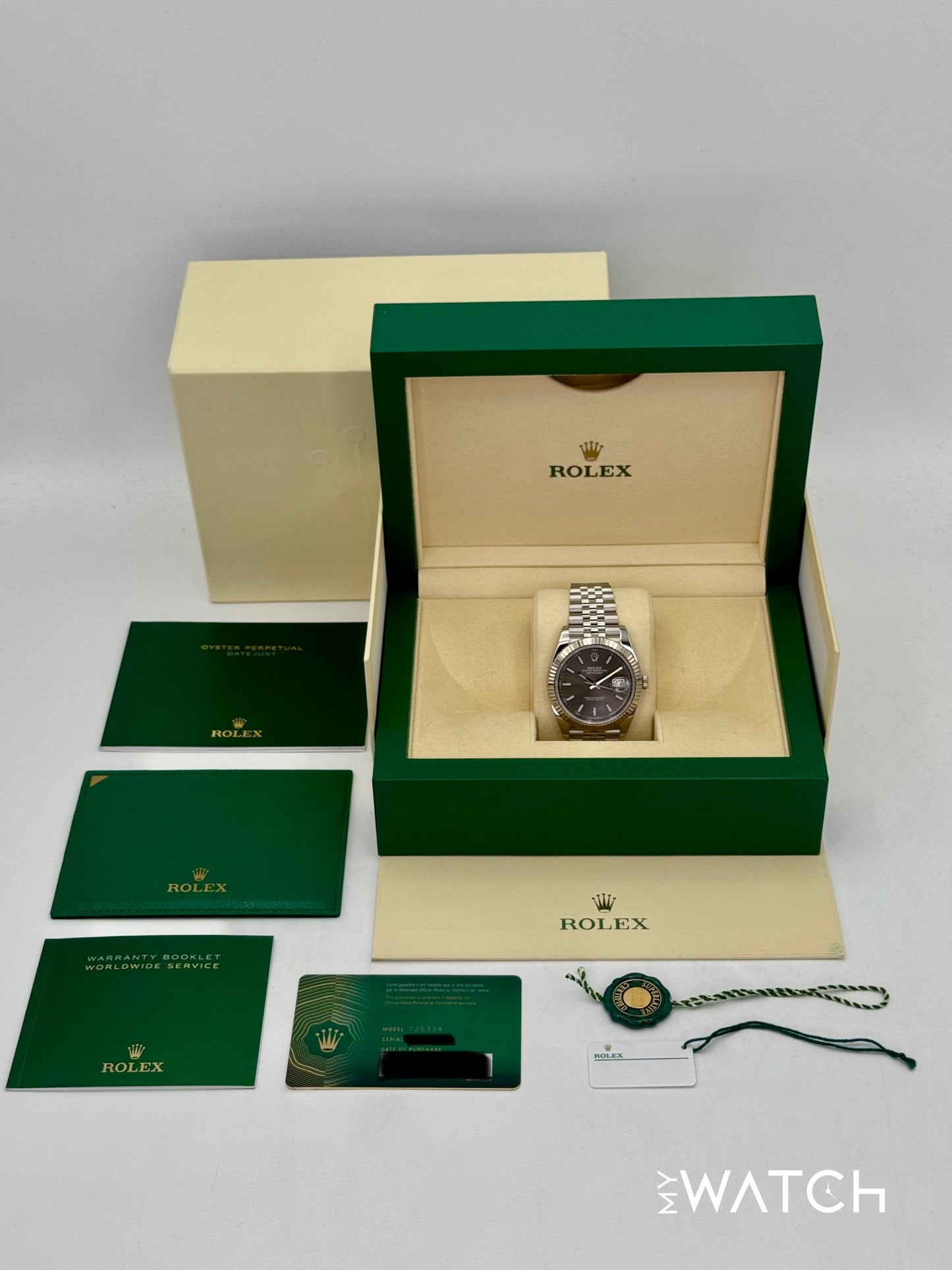 2020 Rolex Datejust 41mm 126334 Stainless Steel Jubilee Rhodium Dial