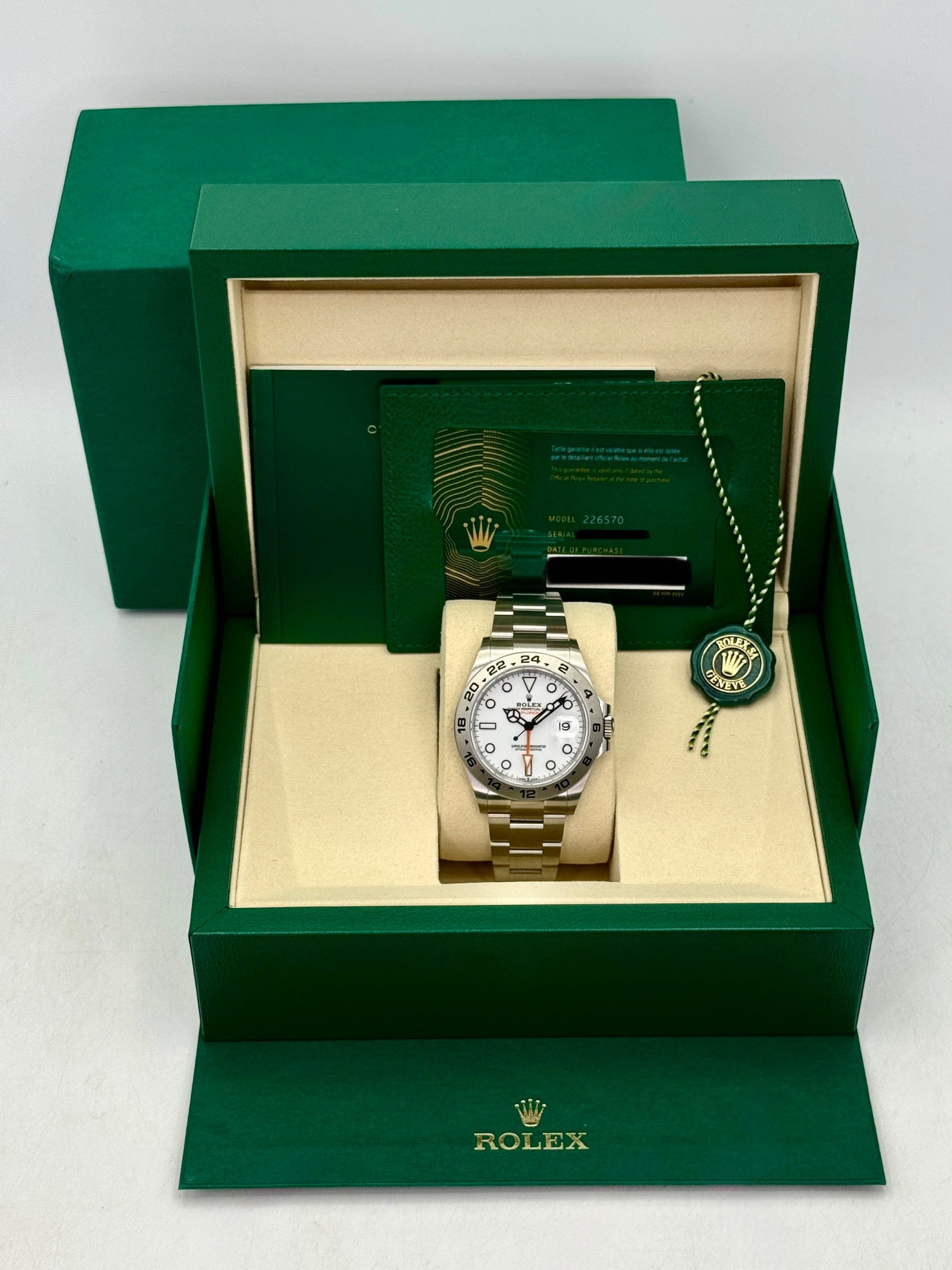 NEW 2026 Rolex Explorer II 42mm 226570 Stainless Steel Polar White Dia