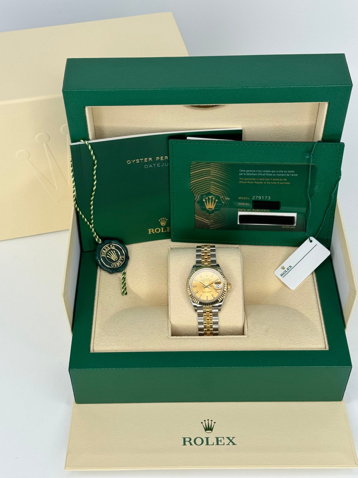 NEW 2024 Rolex Lady Datejust 28mm 279173 Jubilee Champagne Dial