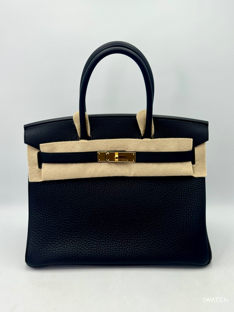 NEW Hermès Birkin 30 Handbag Togo Gold Hardware Noir (Black)
