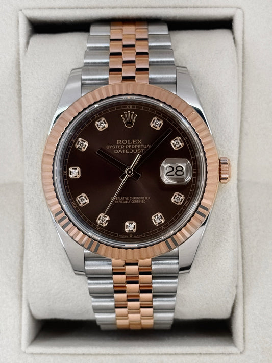 2019 Rolex Datejust 41mm 126331 Two-Tone Chocolate Diamond Dial