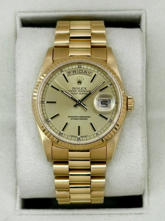 1990 Rolex Day-Date 36mm 18238 Presidential 18kt Yellow Gold Champagne Dial (CPO)