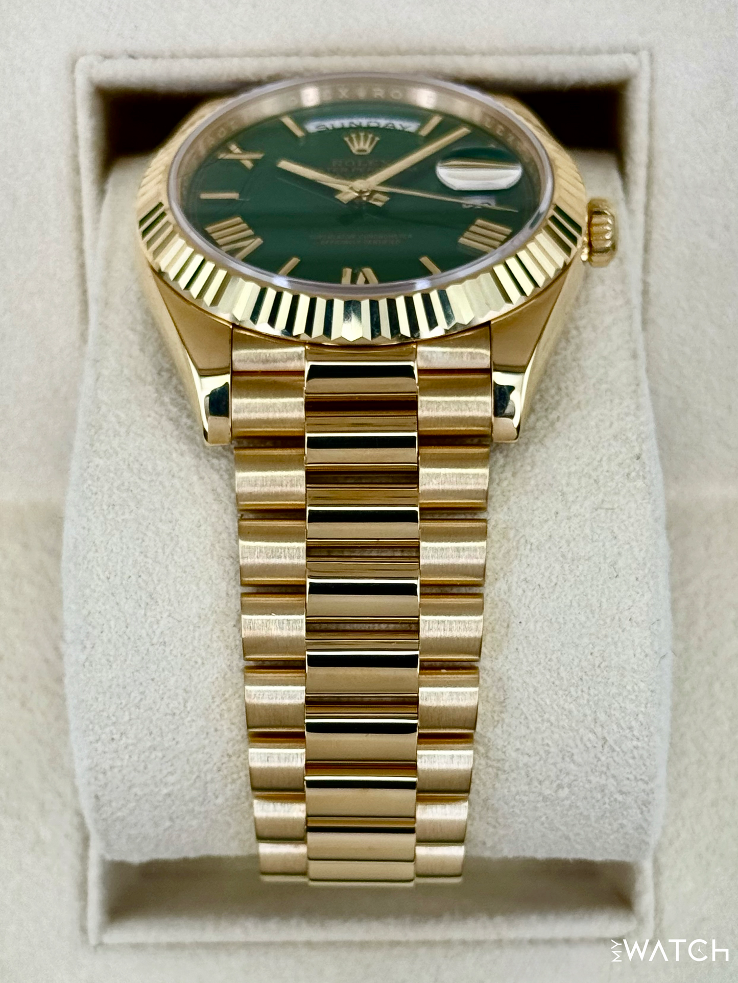 2022 Rolex Day-Date 40mm 228238 Presidential Green Dial - MyWatchLLC