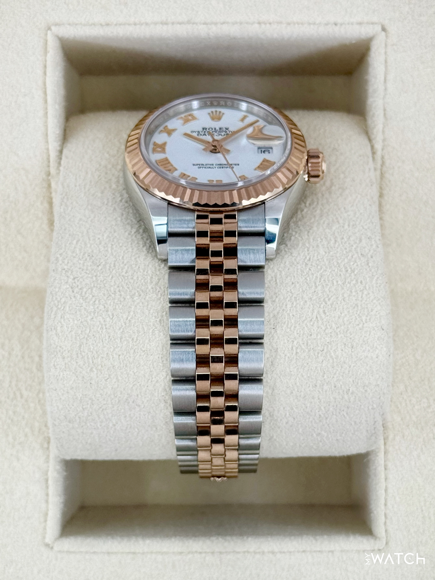 2023 Rolex Lady-Datejust 28mm 279171 Two-Tone Jubilee White Dial - MyWatchLLC