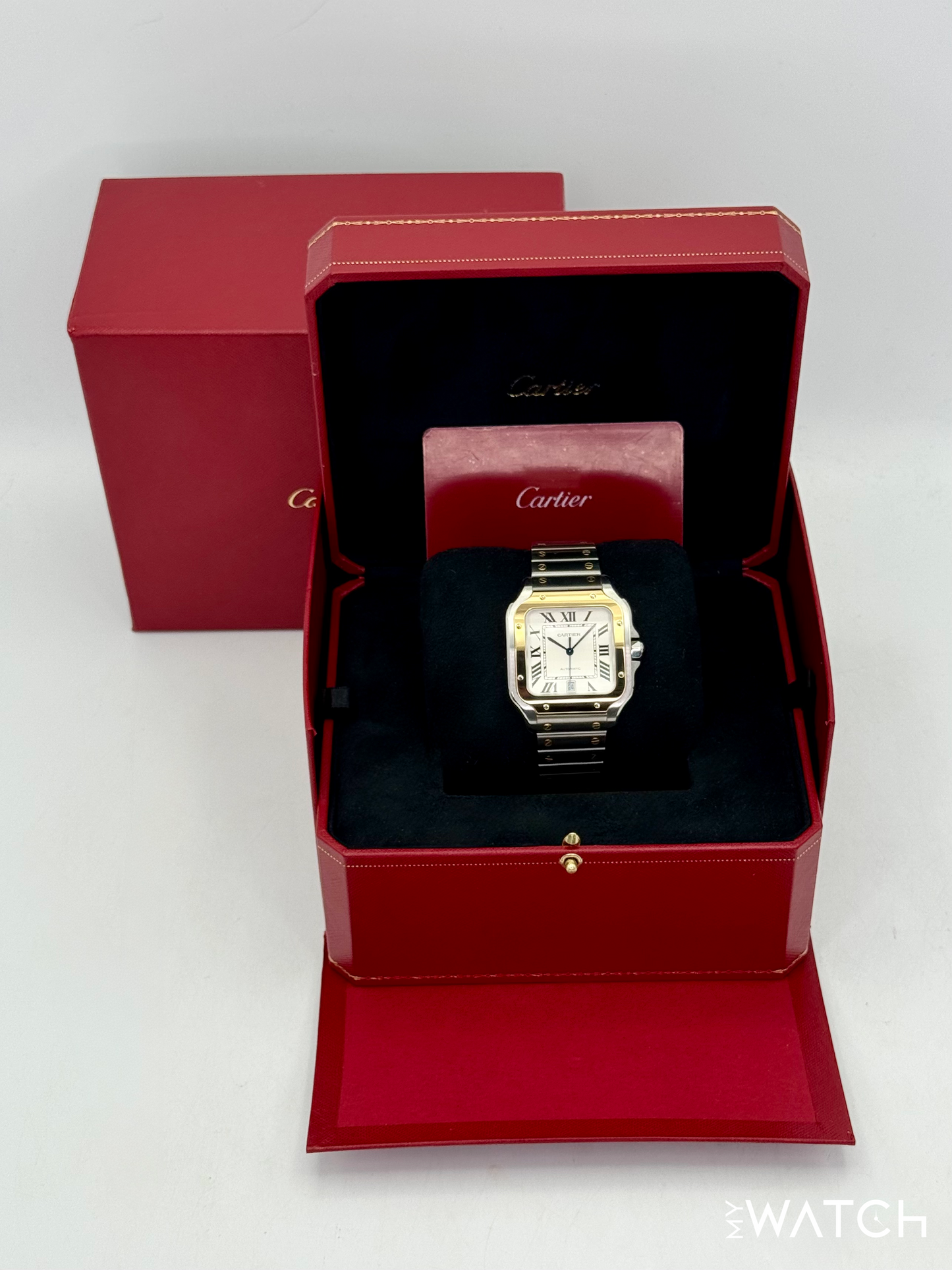 2020 Cartier Santos De Cartier 39.8mm W2SA0009 Two-Tone White Dial