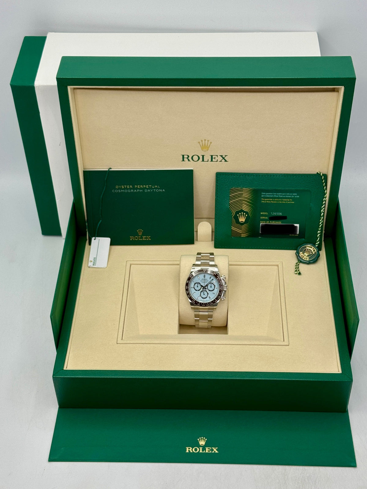 NEW 2026 Rolex Daytona 40mm 126506 Platinum Ice-Blue Diamond Baguette Dial