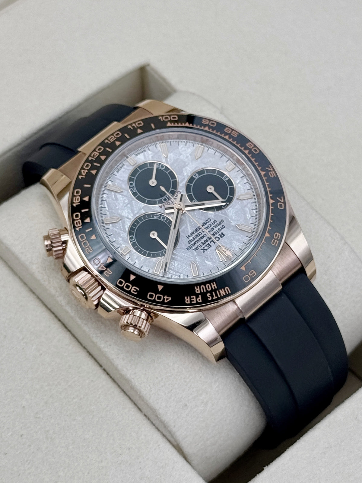 NEW 2026 Rolex Daytona 40mm 126515LN Rose Gold Oysterflex Meteorite Dial