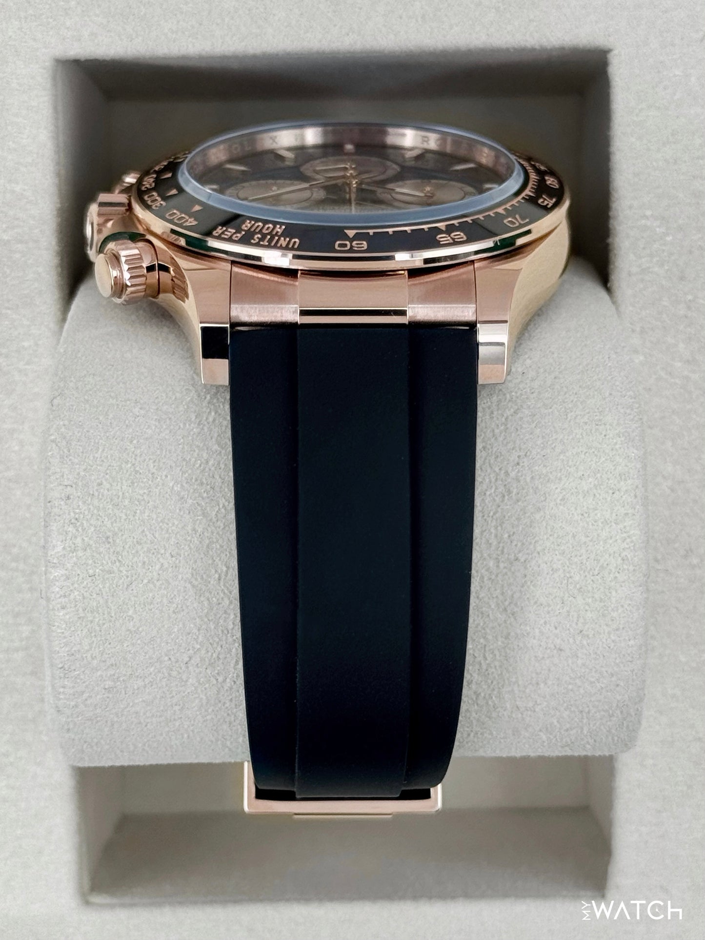 NEW 2026 Rolex Daytona 40mm 126515LN Rose Gold Oysterflex Black Dial - MyWatchLLC