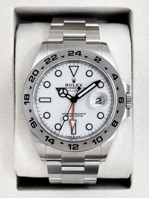 2026 Rolex Explorer II 42mm 226570 Stainless Steel Polar White Dial