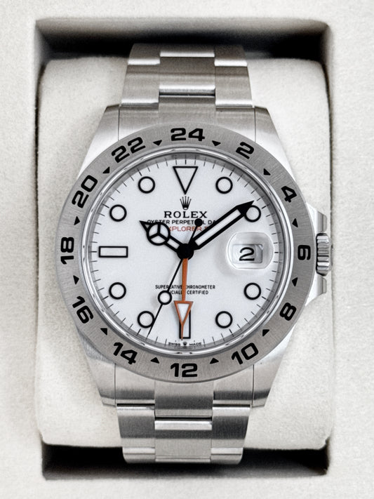 2026 Rolex Explorer II 42mm 226570 Stainless Steel Polar White Dial
