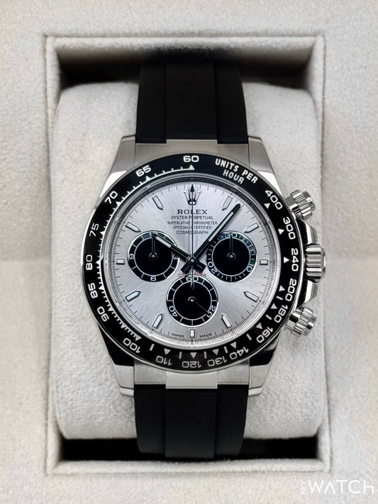 2023 Rolex Daytona 40mm 126519LN White Gold Oysterflex Silver Ghost Dial