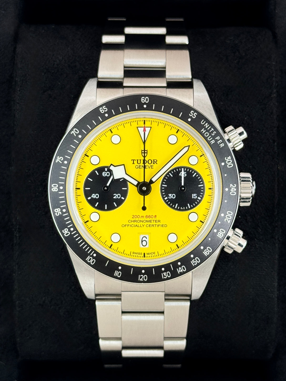 NEW 2026 Tudor Black Bay Chrono 39mm 79310N Stainless Steel Yellow Dial