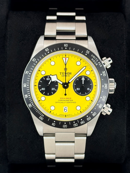 NEW 2026 Tudor Black Bay Chrono 39mm 79310N Stainless Steel Yellow Dial
