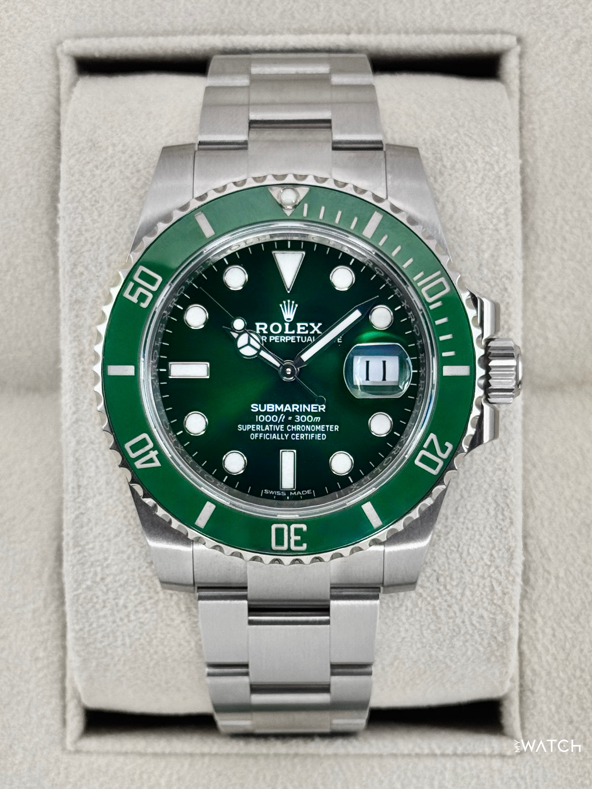 2020 Rolex Submariner “Hulk” 40mm 116610LV Green Dial (GREEN CARD & STICKERED) - MyWatchLLC