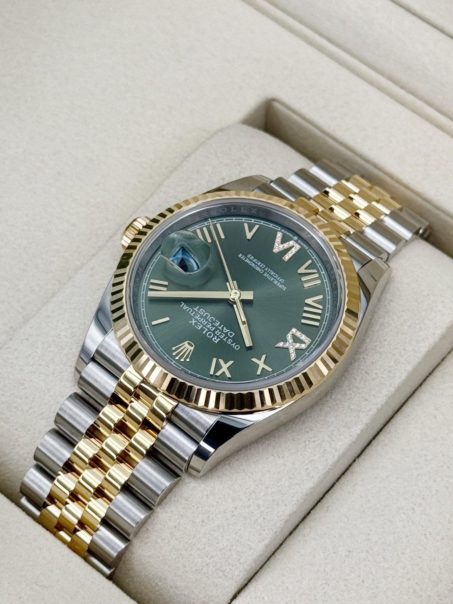 NEW 2026 Rolex Datejust 36mm 126233 Two-Tone Jubilee Green Diamond Dial
