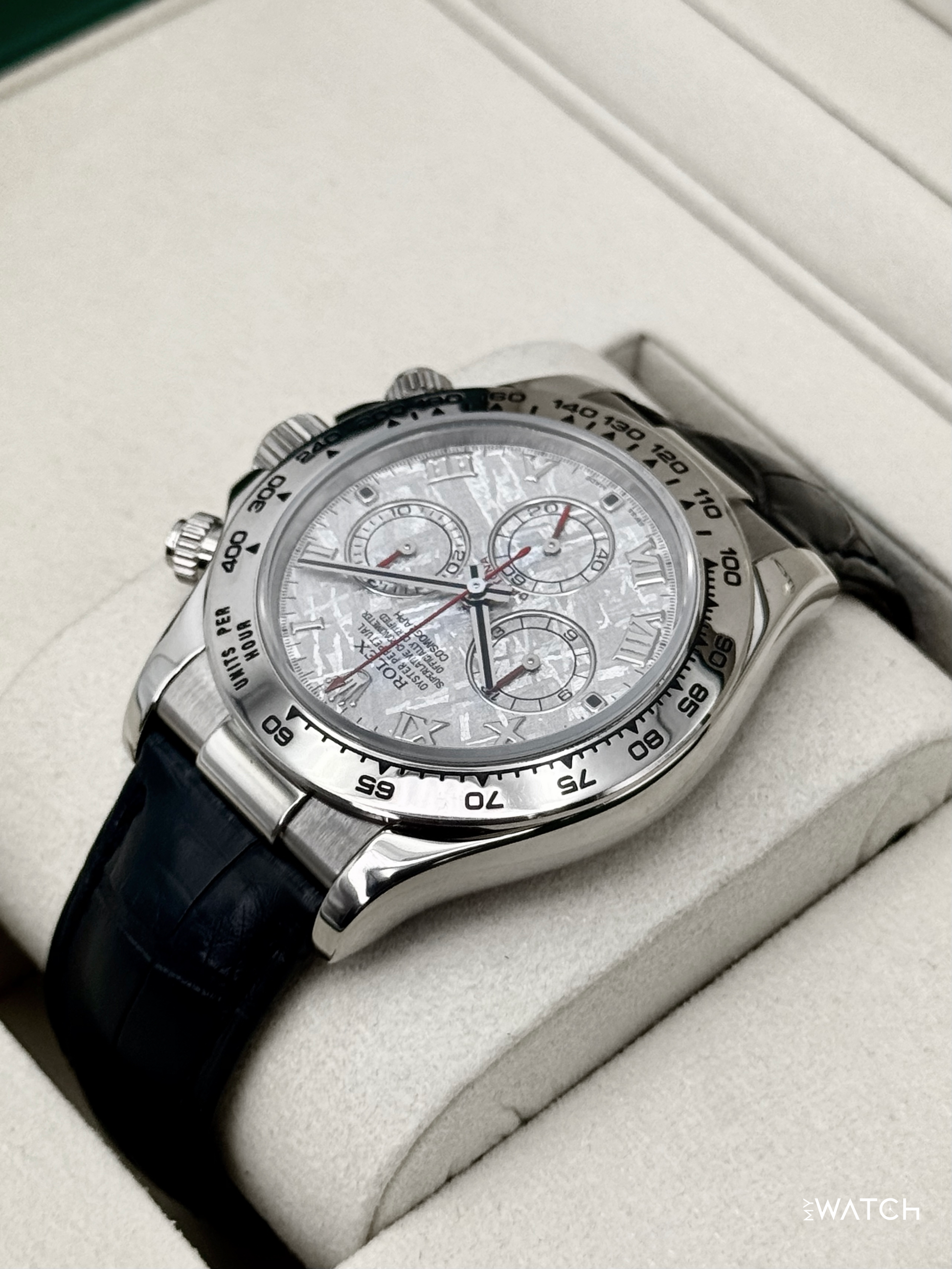 2002 Rolex Daytona 40mm 116519 White Gold Meteorite Dial - MyWatchLLC