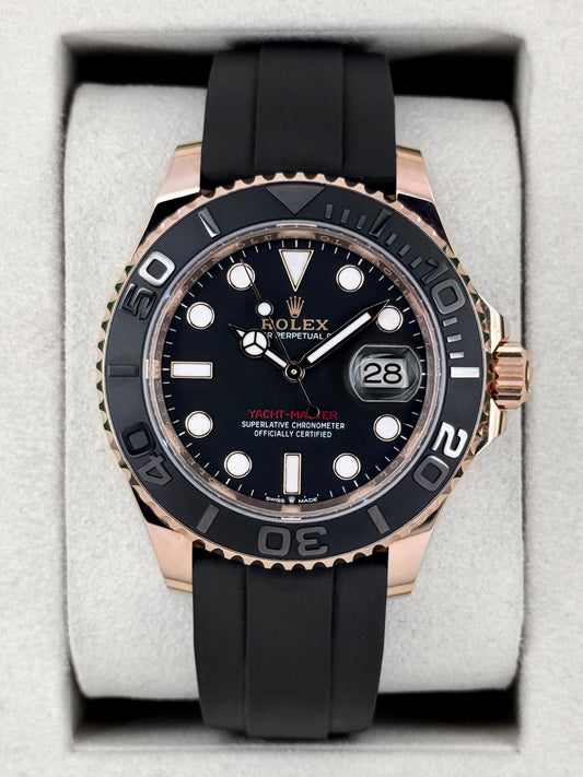 NEW 2026 Rolex Yacht-Master 40mm 126655 Rose Gold Oysterflex Black Dial