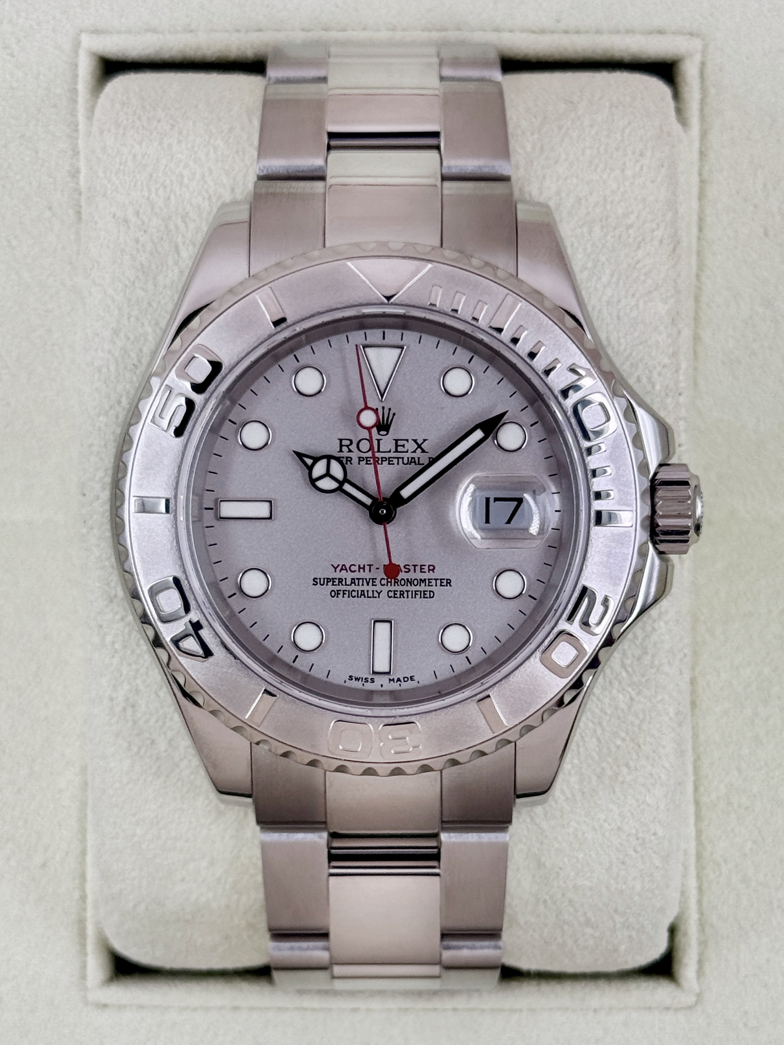2004 Rolex Yacht-Master 40mm 16622 Stainless Steel Oyster Platinum Bez