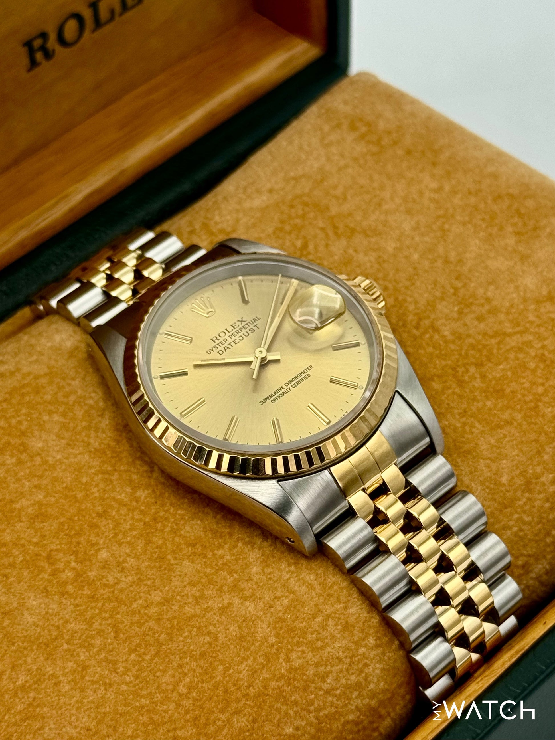 1991 Rolex Datejust 36mm 16233 Two-Tone Jubilee Champagne Dial - MyWatchLLC