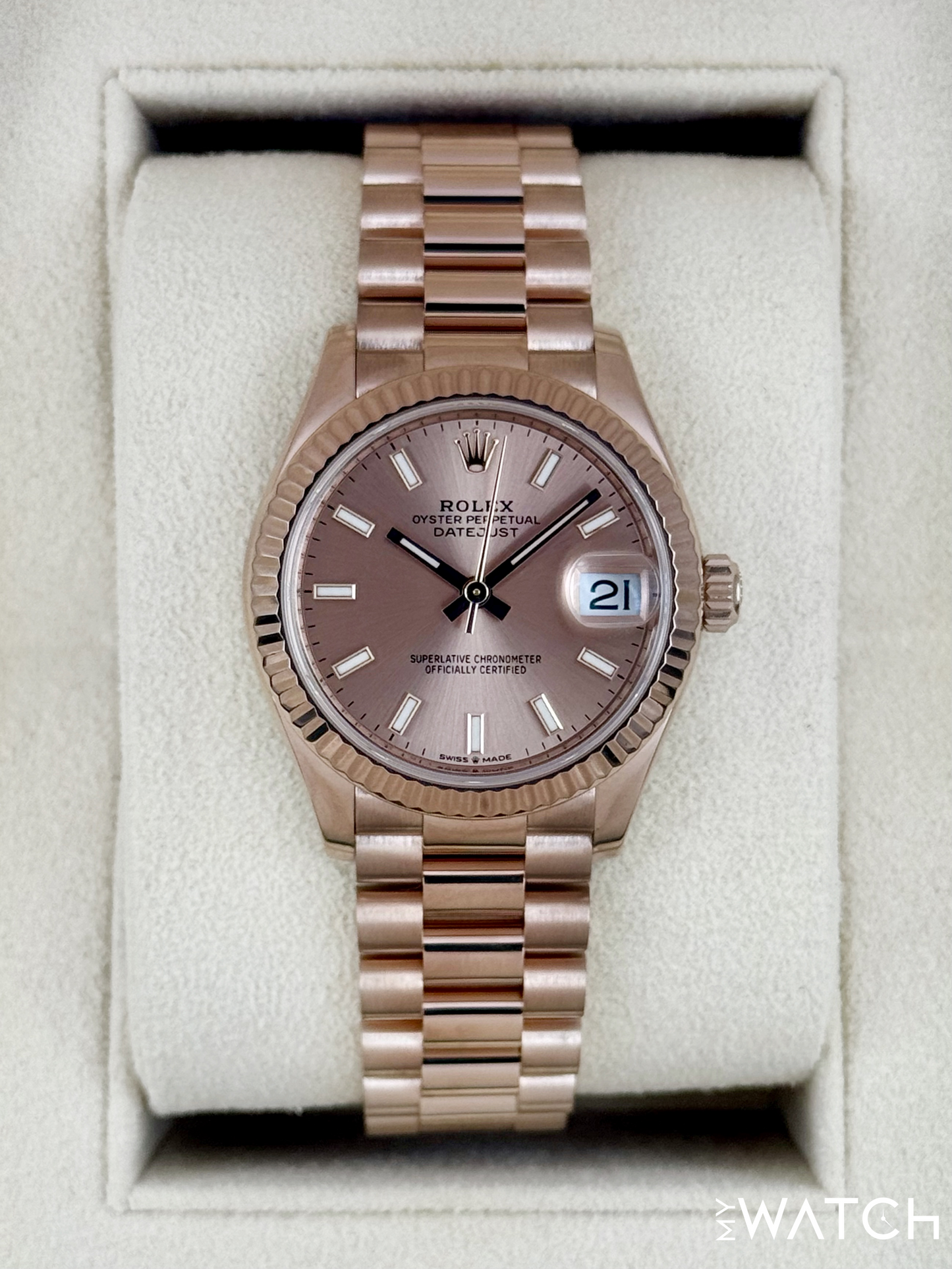 2023 Rolex Datejust 31mm 278275 Rose Gold Rose Dial