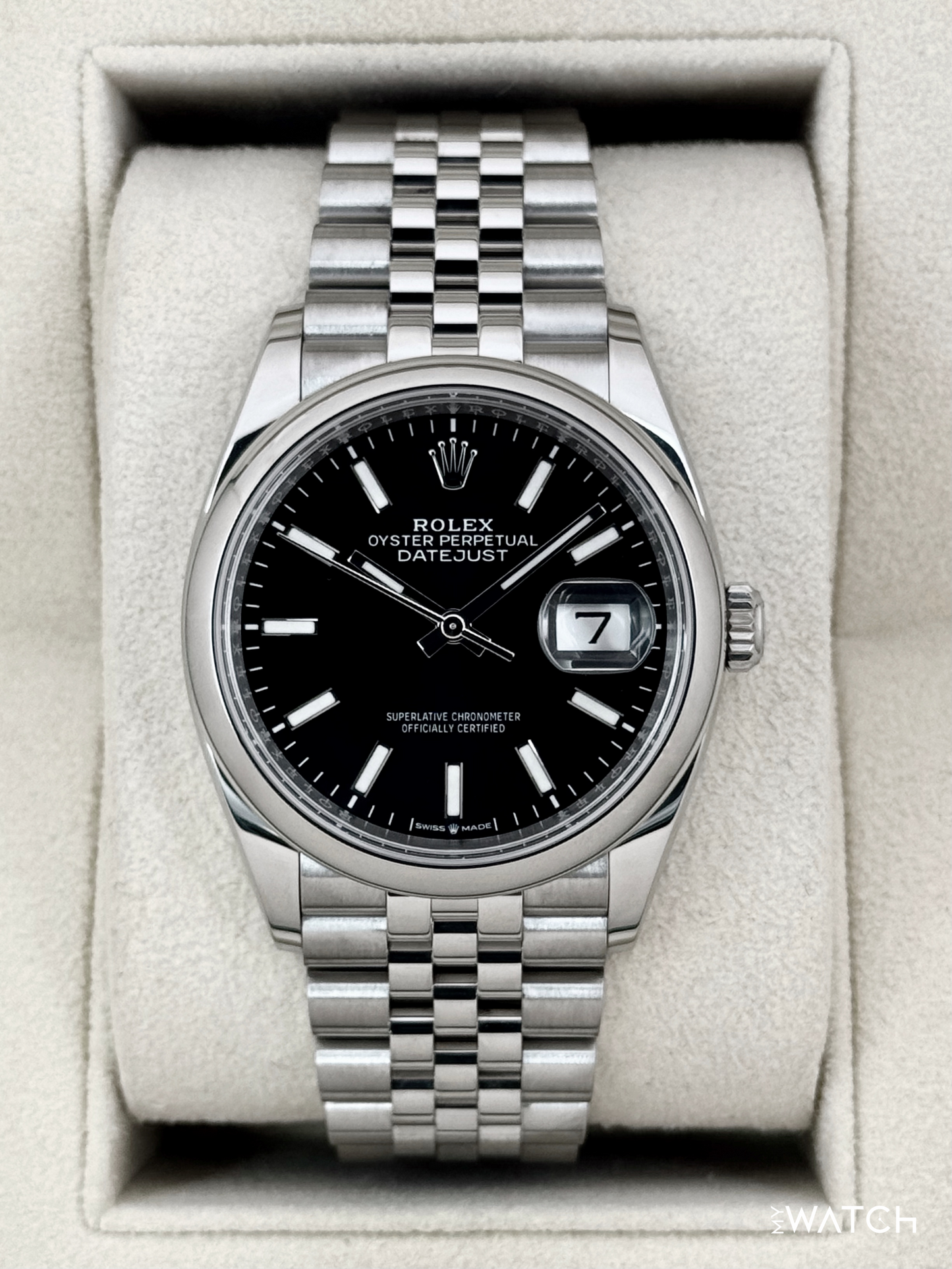 2024 Rolex Datejust 36mm 126200 Stainless Steel Jubilee Black Dial - MyWatchLLC
