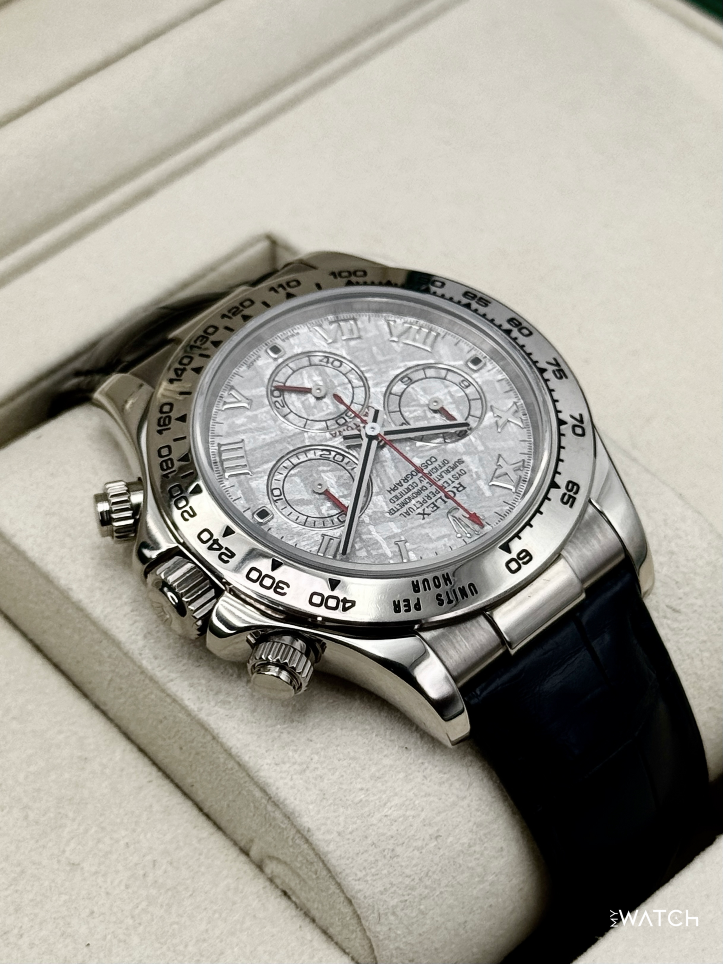 2002 Rolex Daytona 40mm 116519 White Gold Meteorite Dial - MyWatchLLC