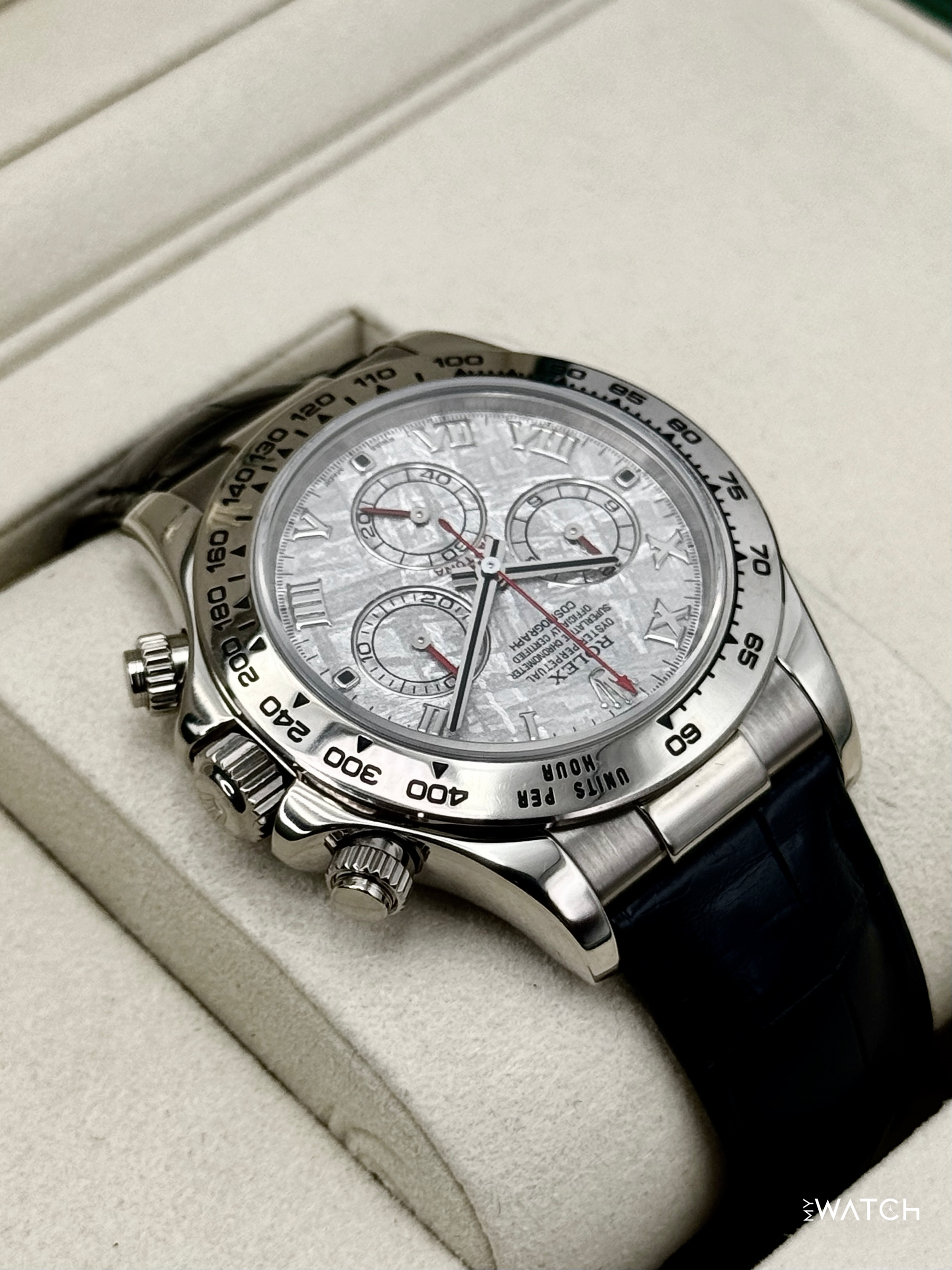 2002 Rolex Daytona 40mm 116519 White Gold Meteorite Dial - MyWatchLLC
