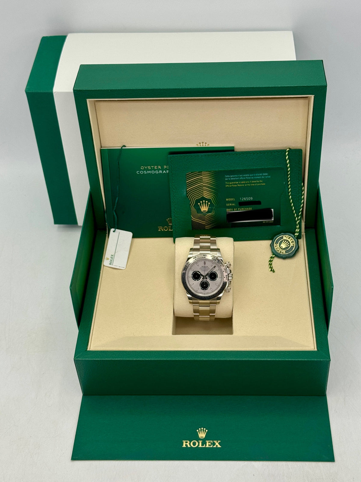 2026 Rolex Daytona 40mm 126509 White Gold Silver Ghost Dial