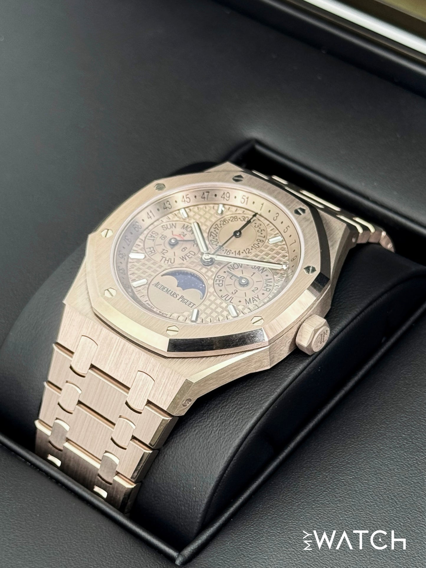 NEW 2025 Audemars Piguet Royal Oak 41mm 26674SG 18kt Sand Gold Perpetual Calendar
