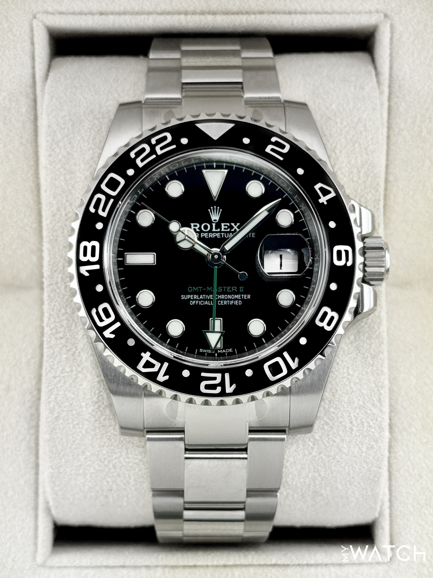 NEW OLD STOCK 2018 Rolex GMT-Master II 40mm 116710LN Black Dial (STICKERED) - MyWatchLLC