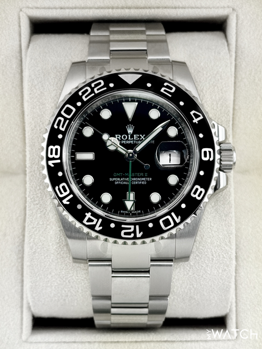 NEW OLD STOCK 2018 Rolex GMT-Master II 40mm 116710LN Black Dial (STICKERED) - MyWatchLLC