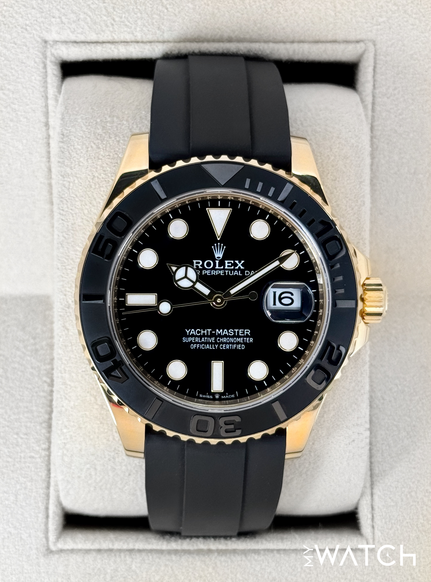 2023 Rolex Yacht-Master 42mm 226658 Gold Oysterflex Black Dial