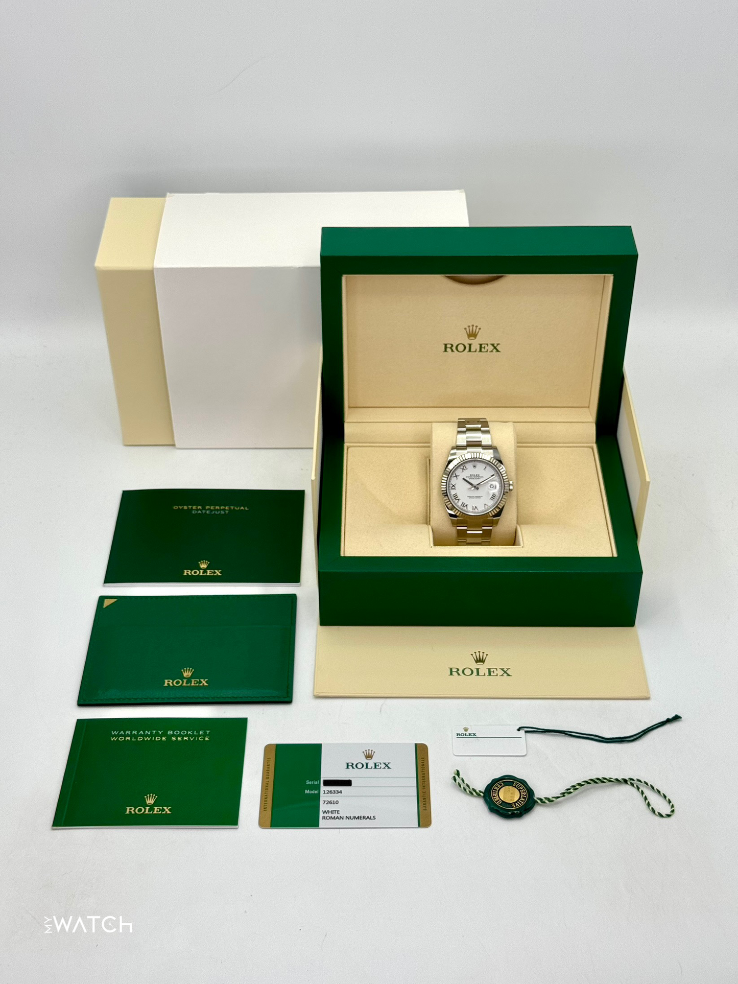 2019 Rolex Datejust 41mm 126334 Stainless Steel Oyster White Dial