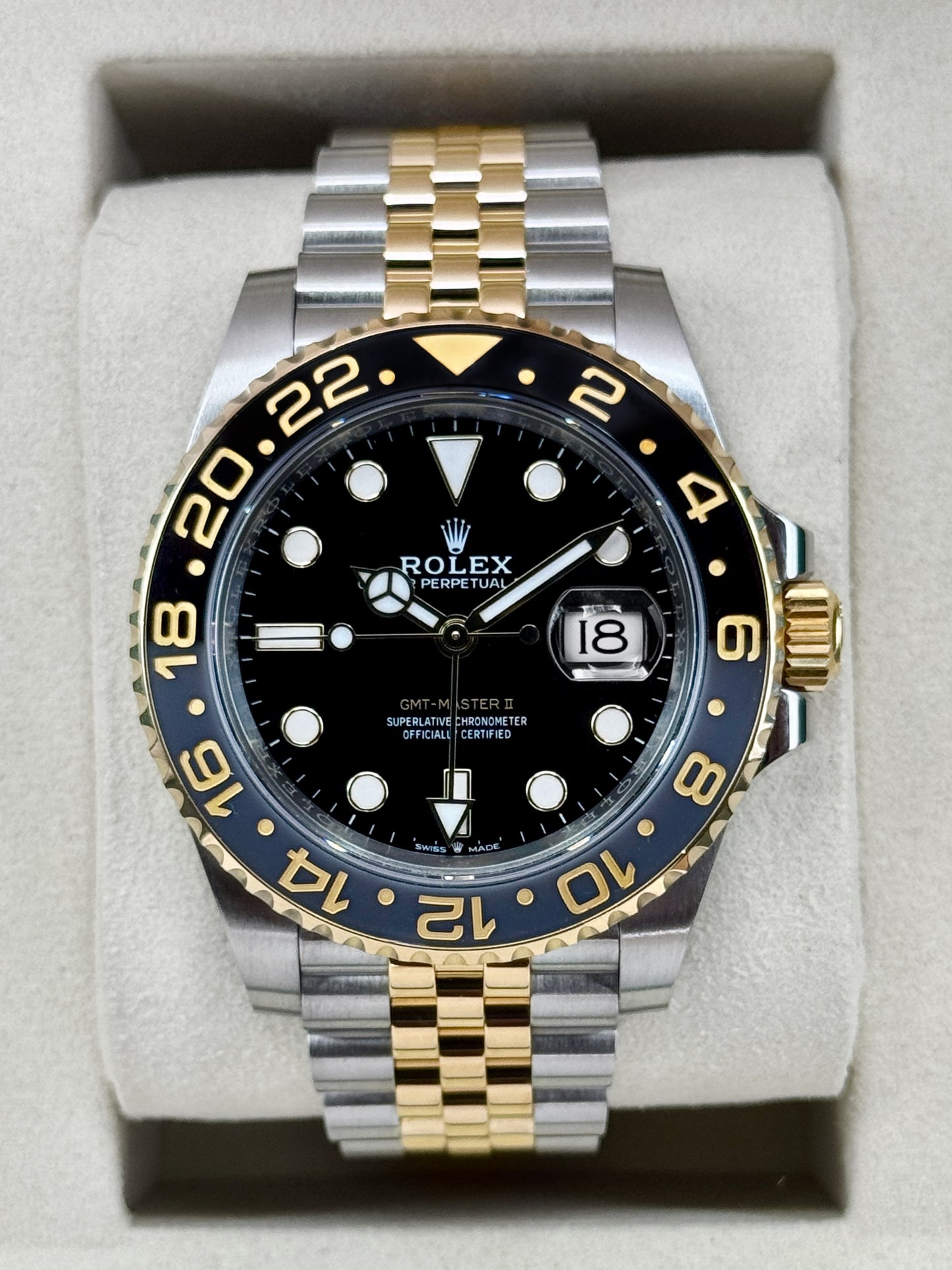 2025 Rolex GMT-Master II 40mm 126713GRNR Two-Tone Jubilee