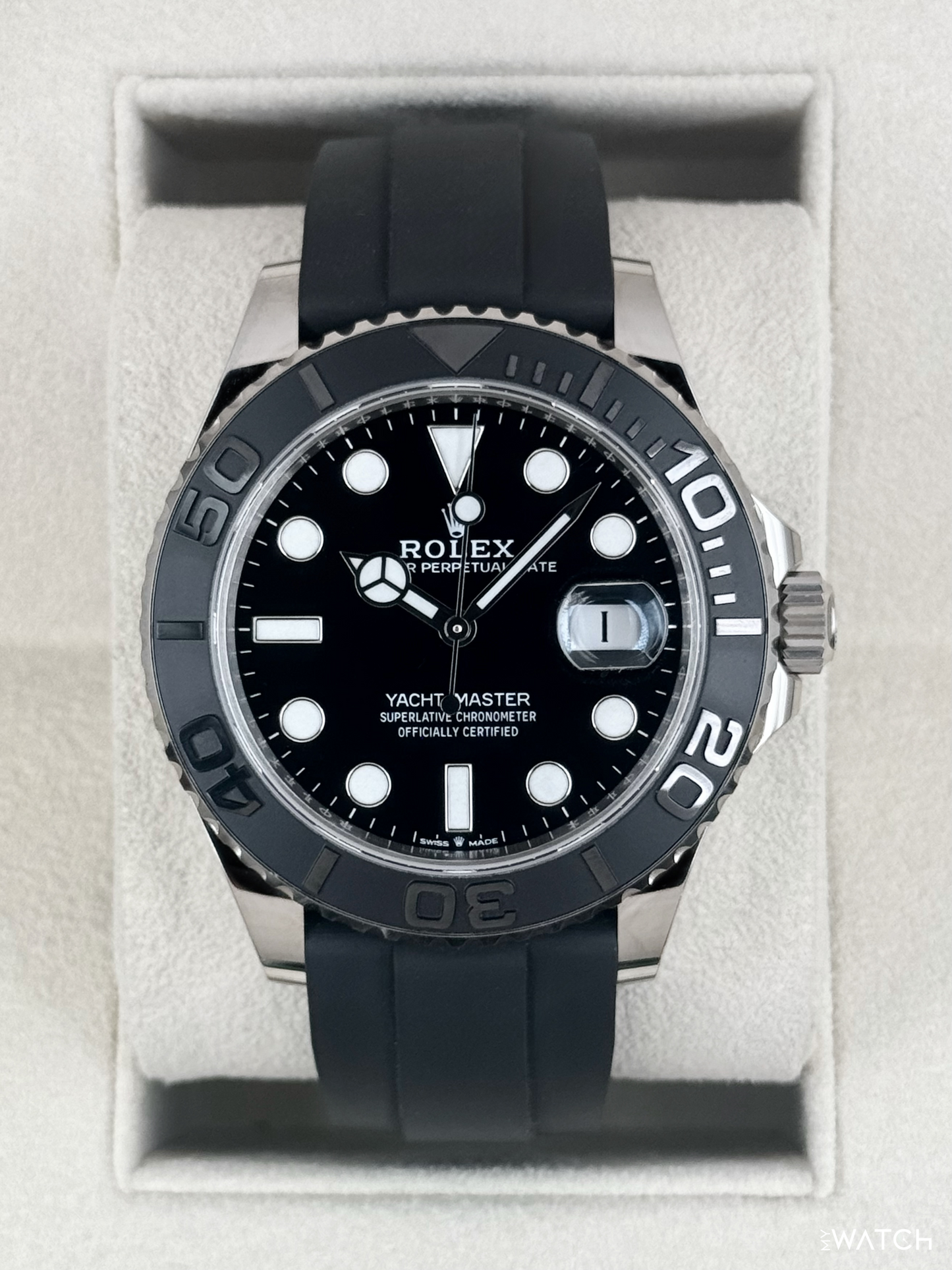 2022 Rolex Yacht-Master 42mm 226659 White Gold Oysterflex Black Dial