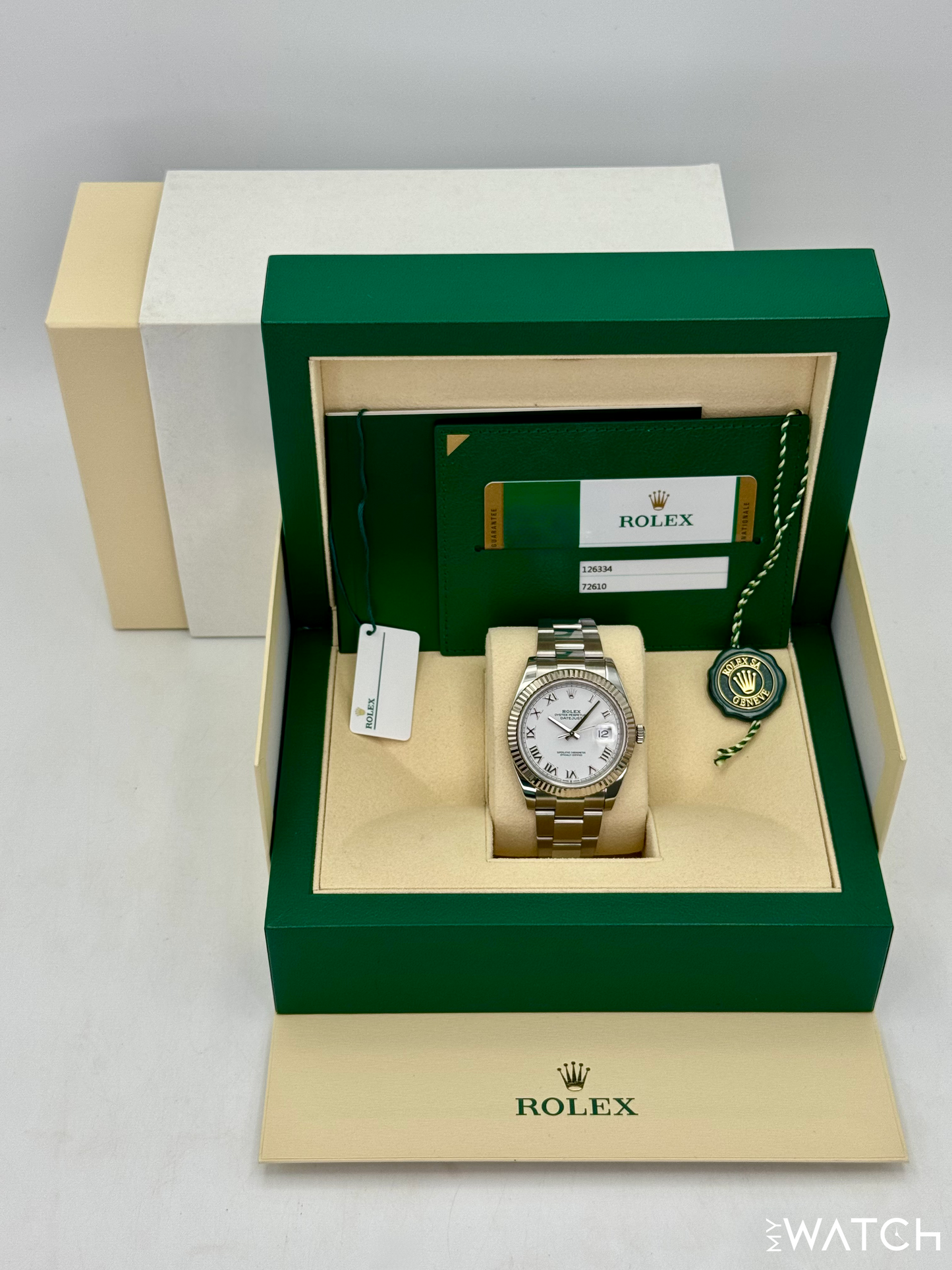 2019 Rolex Datejust 41mm 126334 Stainless Steel Oyster White Dial