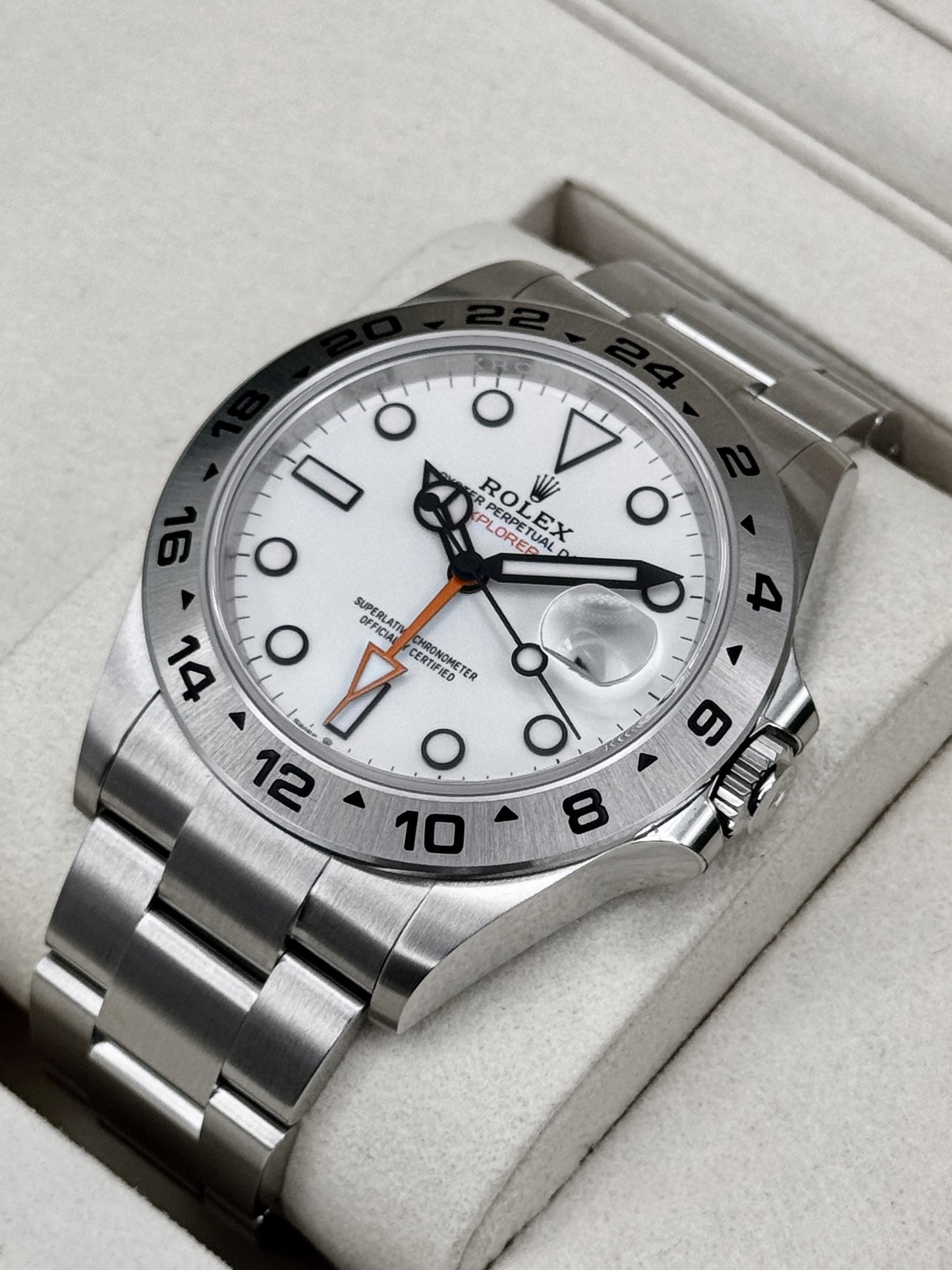 2026 Rolex Explorer II 42mm 226570 Stainless Steel Polar White Dial