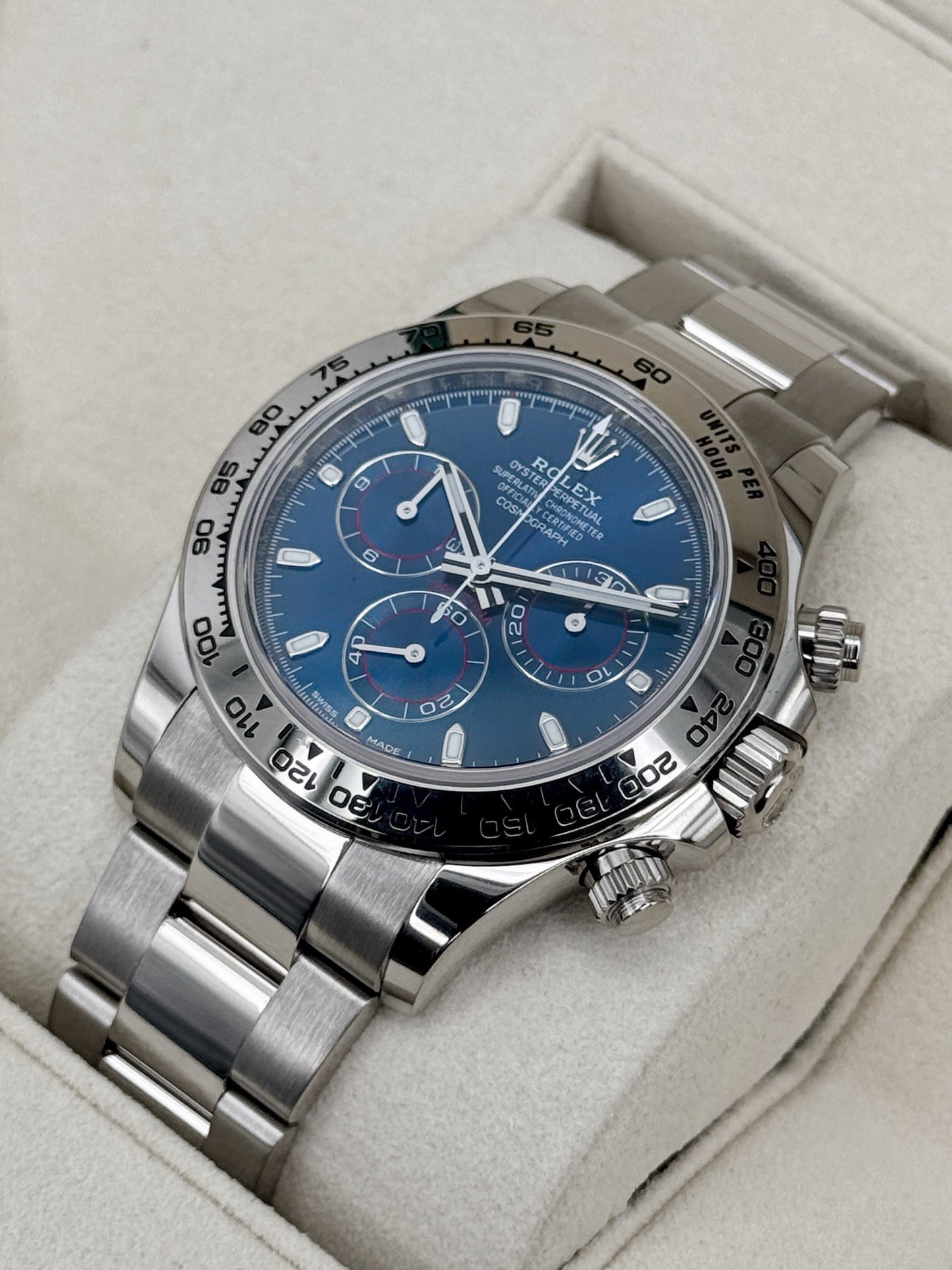 2021 Rolex Daytona 40mm 116509 White Gold Blue Dial