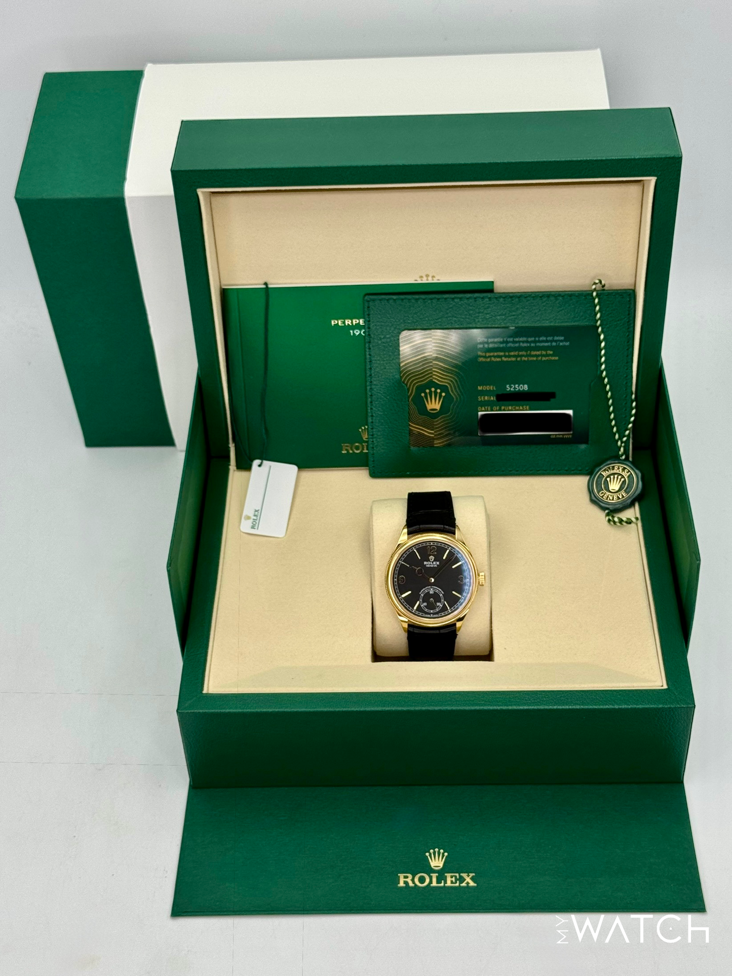 NEW 2025 Rolex 1908 39mm 52508 Yellow Gold Black Dial