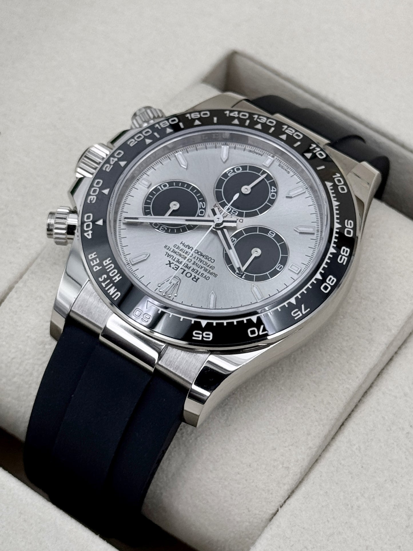 NEW 2026 Rolex Daytona 40mm 126519LN White Gold Oysterflex Silver Ghost Dial (NEW CARD STYLE)