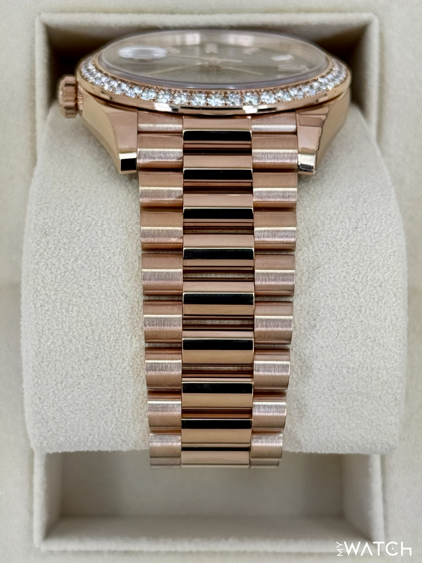 2022 Rolex Day-Date 40mm 228345RBR Rose Gold Chocolate Diamond Dial (STICKERED)