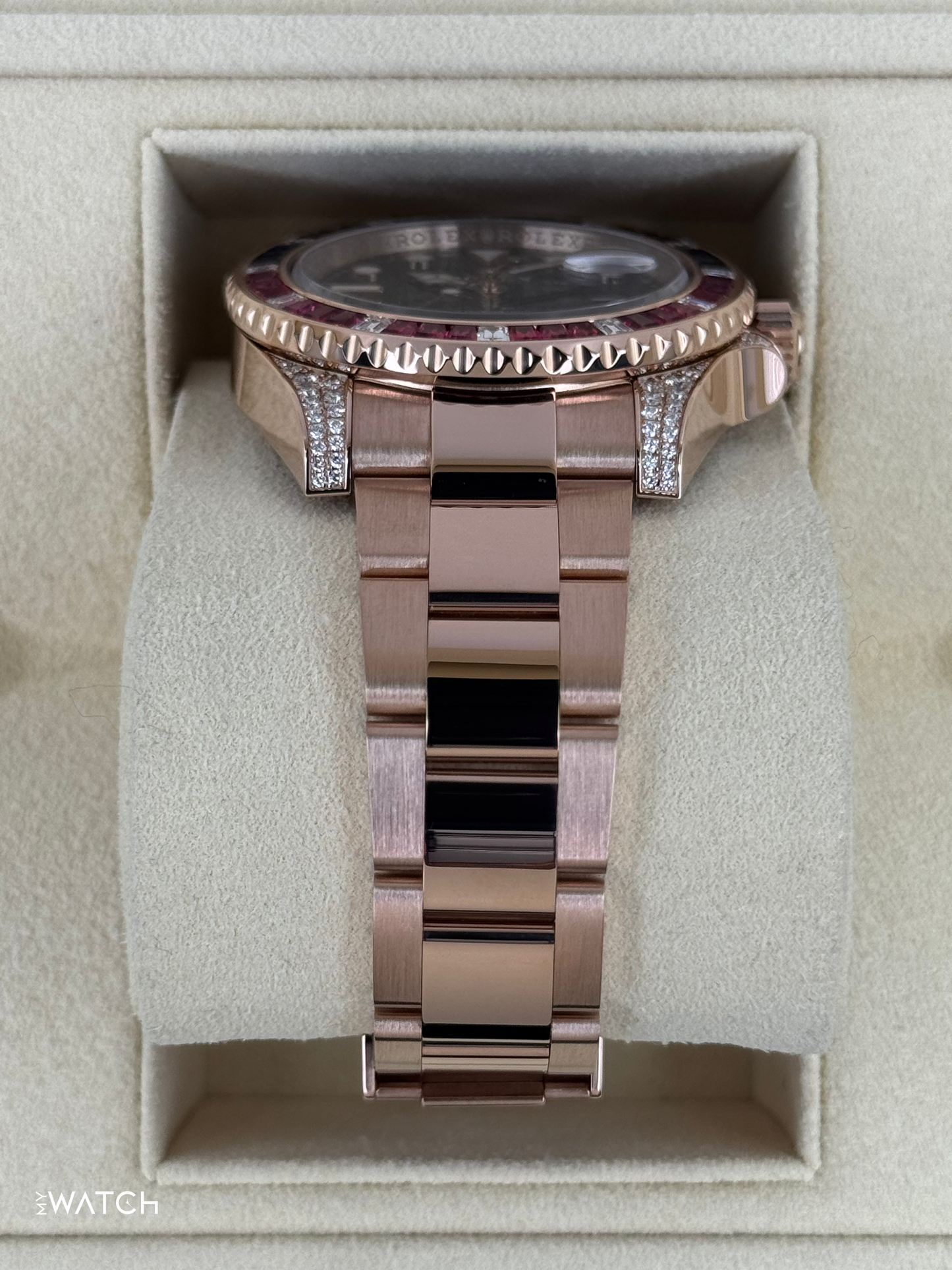 2021 Rolex GMT-Master II 40mm 126755SARU Rose Gold Sapphire and Ruby - MyWatchLLC