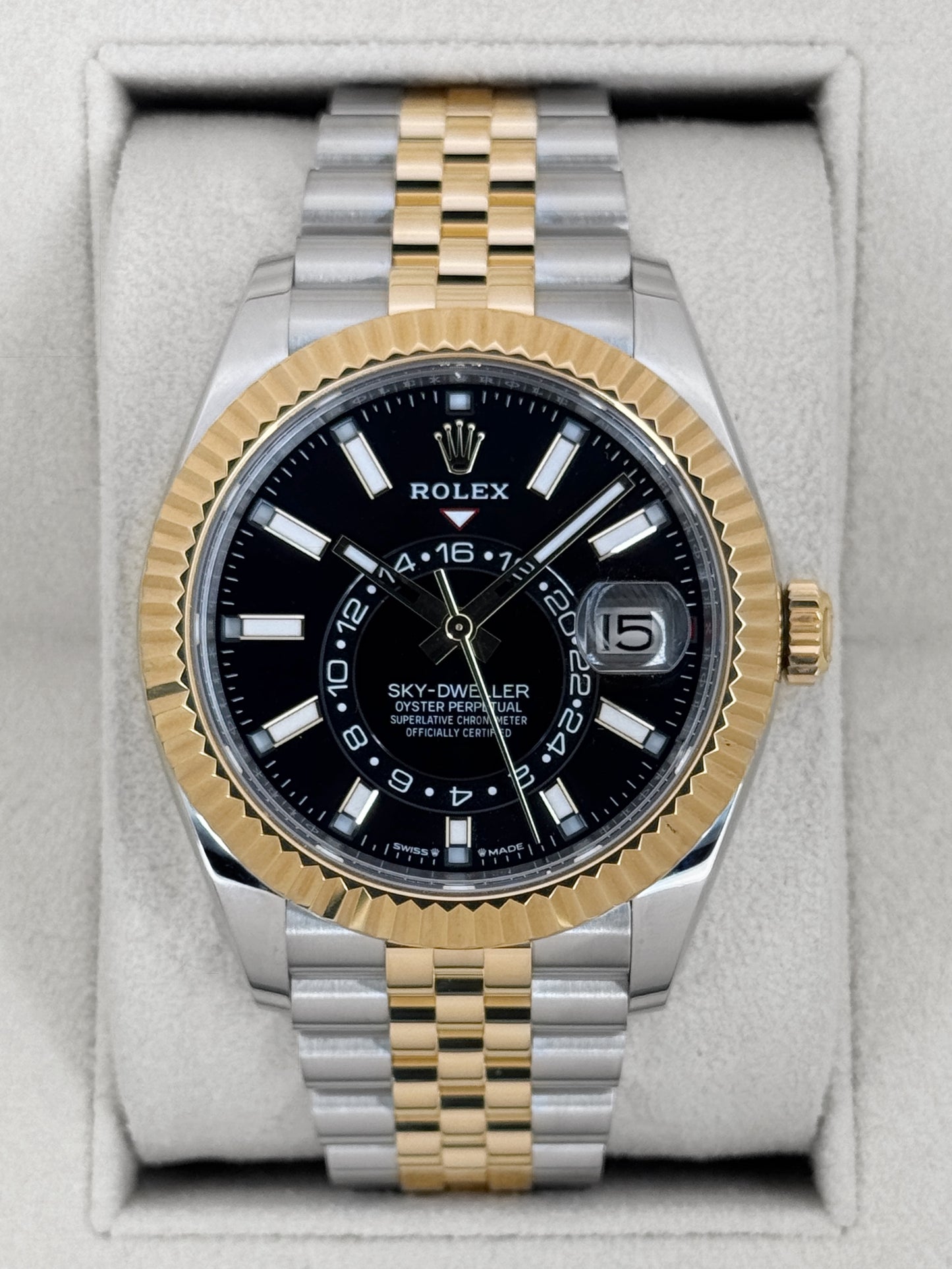 2025 Rolex Sky-Dweller 42mm 336933 Two-Tone Jubilee Black Dial - MyWatchLLC