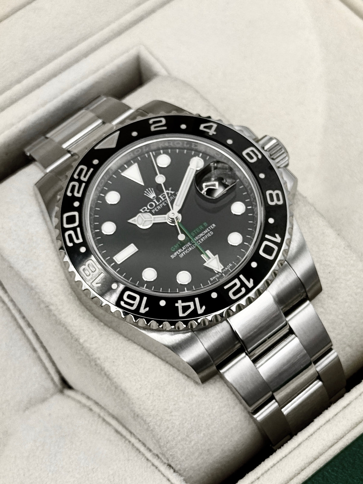 2018 Rolex GMT-Master II 40mm 116710LN Stainless Steel Black Dial