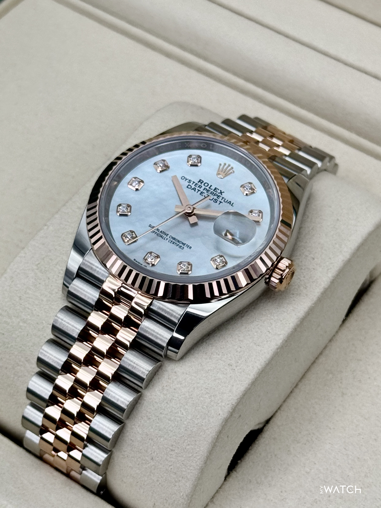 NEW 2026 Rolex Datejust 36mm 126231 Two-Tone MOP Diamond Dial (STICKERED) - MyWatchLLC