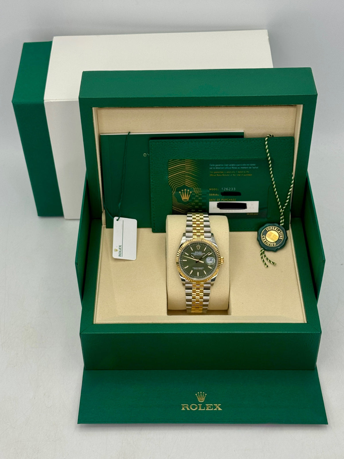 NEW 2026 Rolex Datejust 36mm 126233 Two-Tone Jubilee Oliver Green Dial