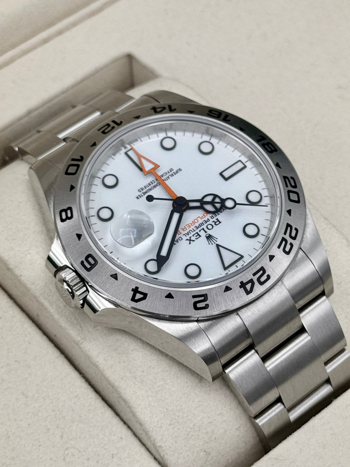 2025 Rolex Explorer II 42mm 226570 Stainless Steel Polar White Dial